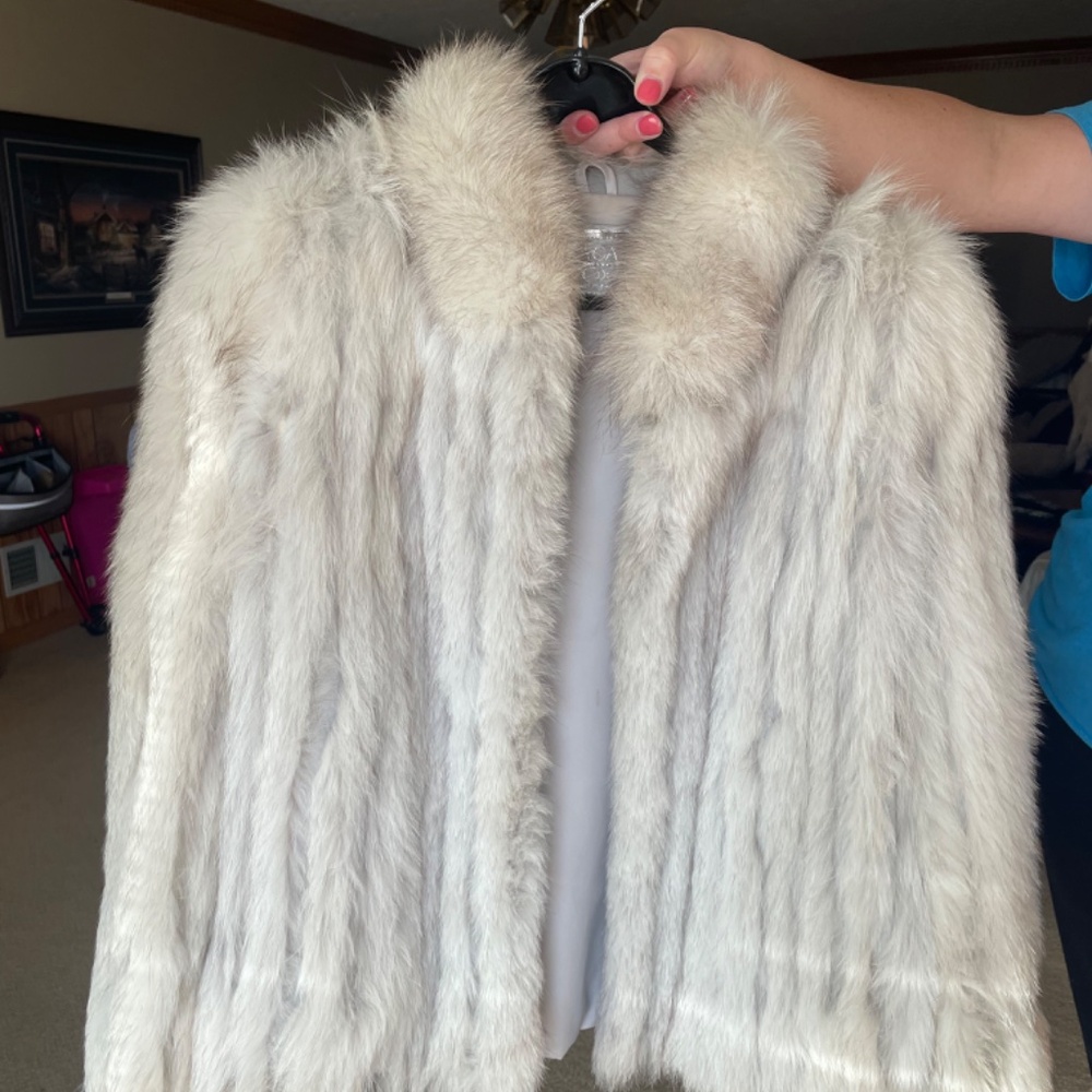 Blue Fox fur coat, size large